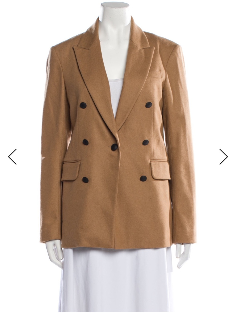 Rag & Bone Wool Blazer Size 8 Camel Double Breasted Tailored Jacket
